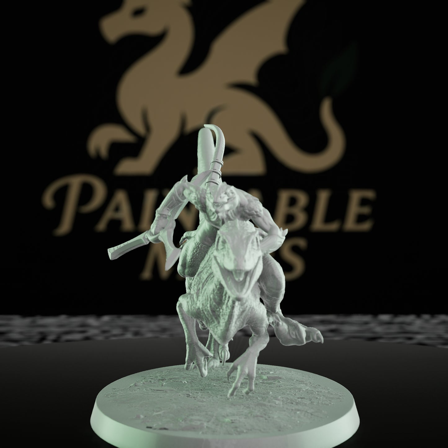 Collection Velociraptor Dinosaur Mount Beasts | Medium | Rescale Miniatures | D&D DnD Pathfinder Miniature