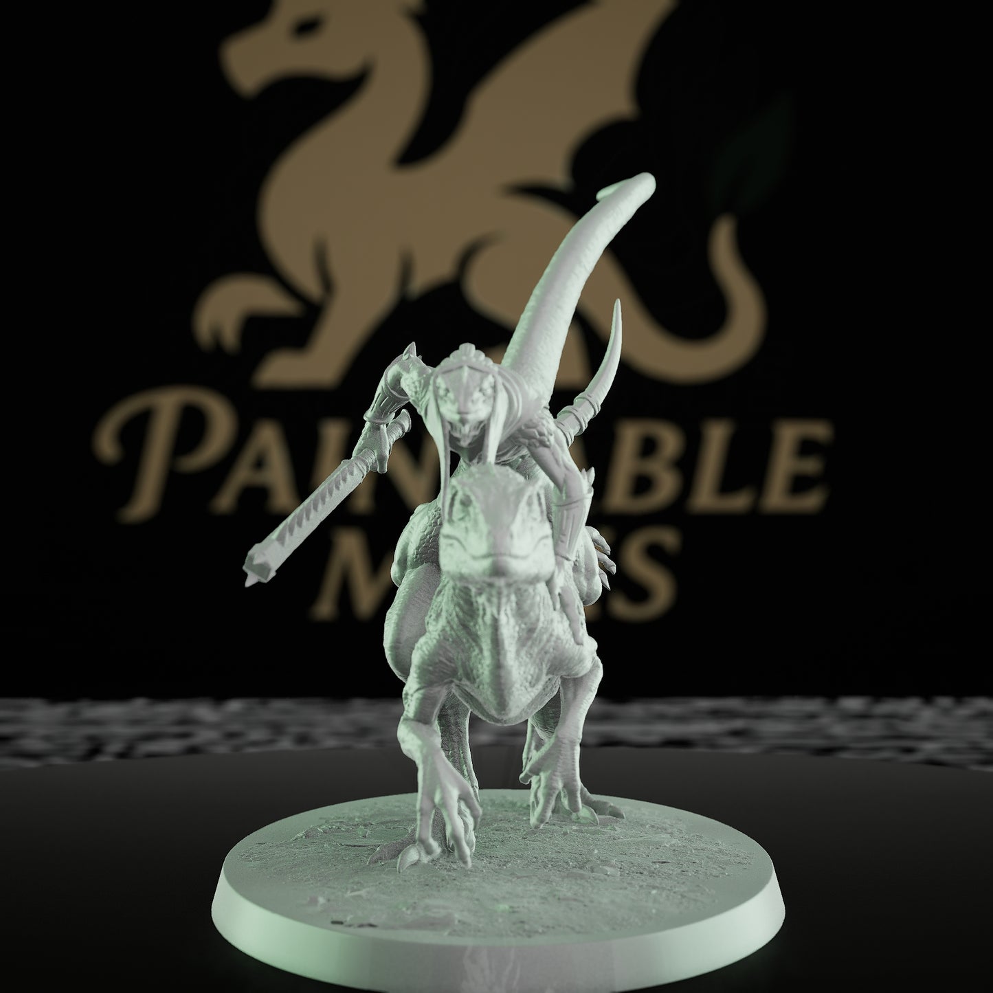 Collection Velociraptor Dinosaur Mount Beasts | Medium | Rescale Miniatures | D&D DnD Pathfinder Miniature