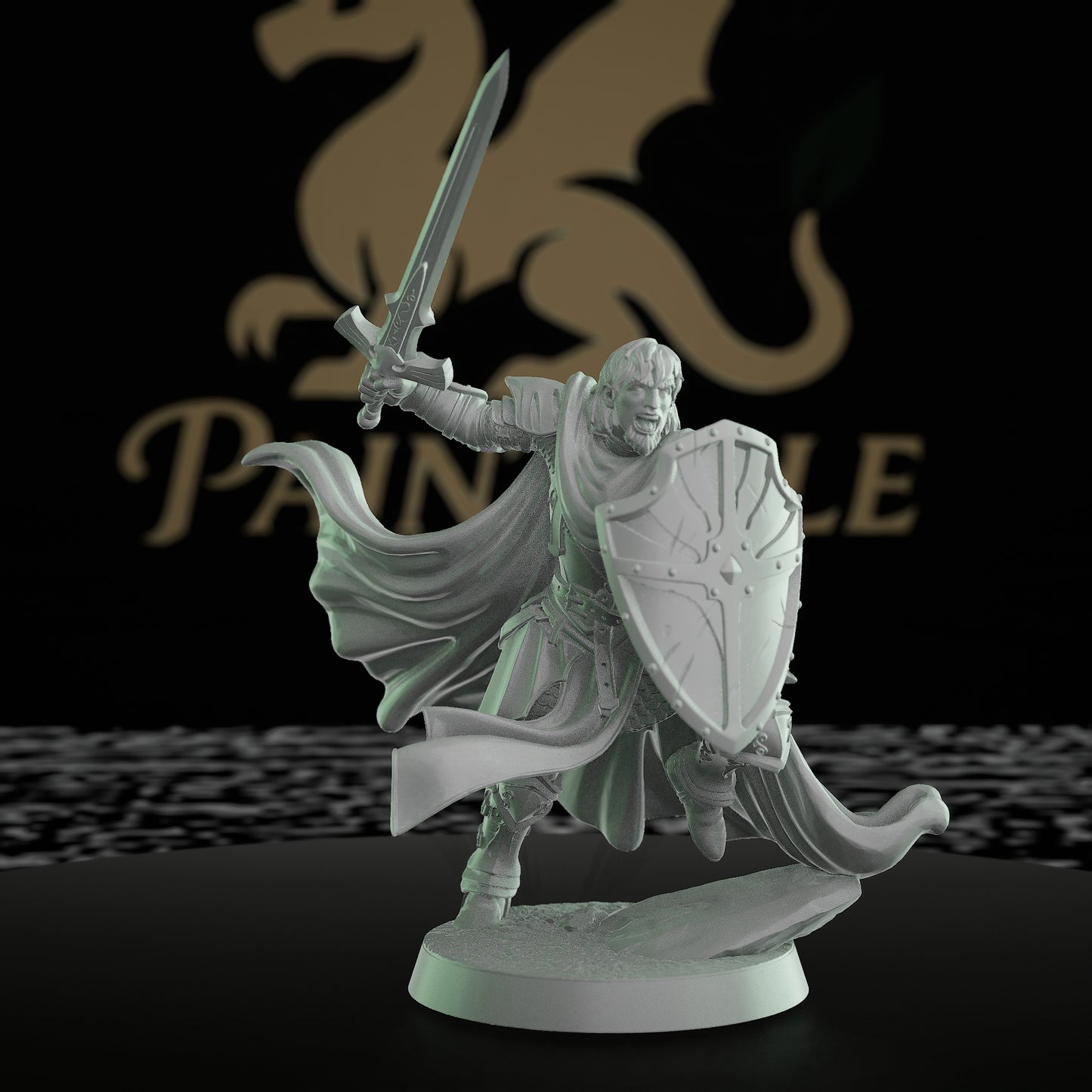 Knight Captain Warrior Battle Armor | Medium | Mammoth Factory | D&D DnD Pathfinder Miniature