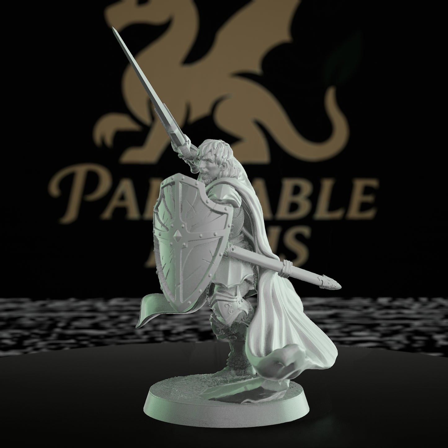 Knight Captain Warrior Battle Armor | Medium | Mammoth Factory | D&D DnD Pathfinder Miniature