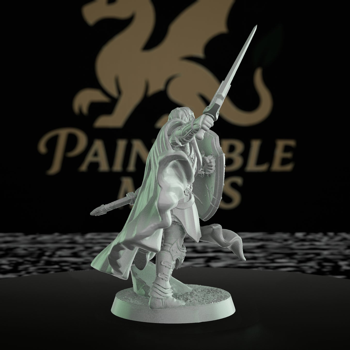 Knight Captain Warrior Battle Armor | Medium | Mammoth Factory | D&D DnD Pathfinder Miniature