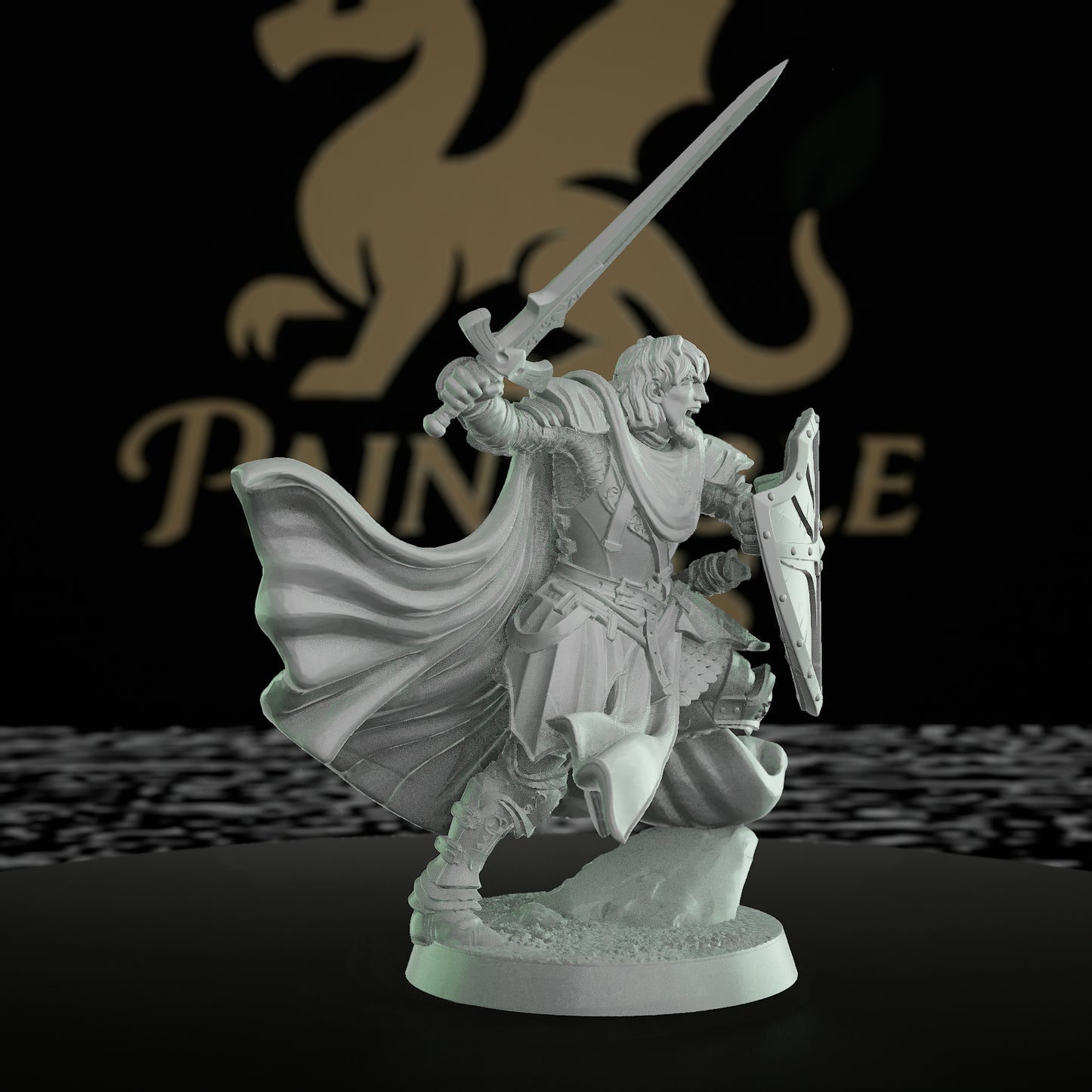 Knight Captain Warrior Battle Armor | Medium | Mammoth Factory | D&D DnD Pathfinder Miniature