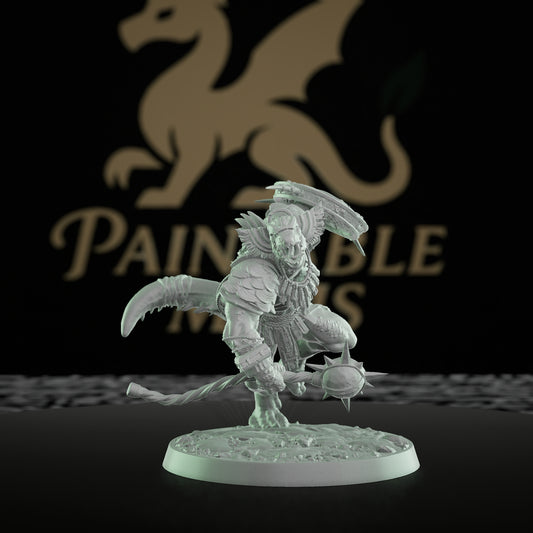 Collection Lizardfolk Fighter Monstrosities Armor Shield | Medium | Rescale Miniatures | D&D DnD Pathfinder Miniature