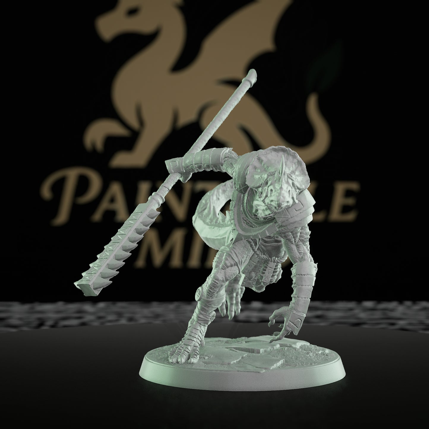 Collection Lizardfolk Warrior Miniature Grimscale | Medium | Rescale Miniatures | D&D DnD Pathfinder Miniature