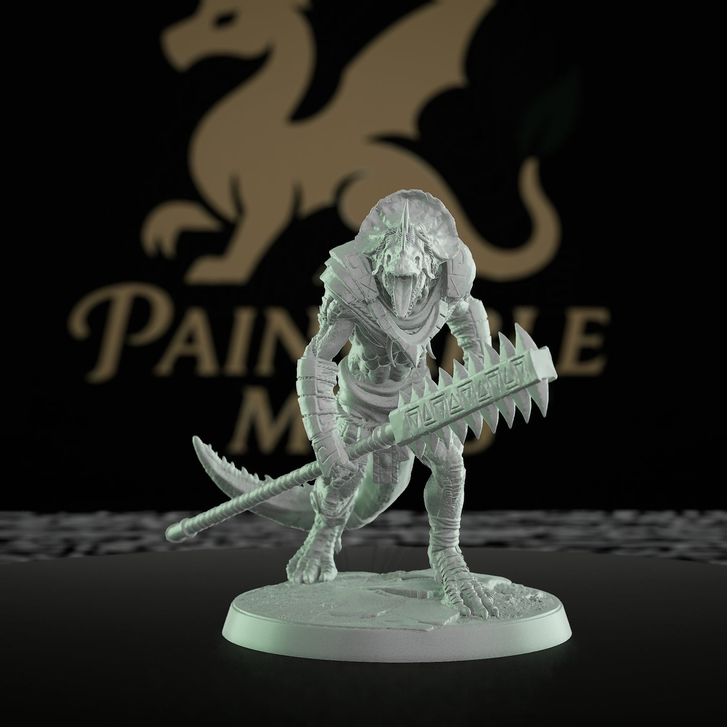 Collection Lizardfolk Warrior Miniature Grimscale | Medium | Rescale Miniatures | D&D DnD Pathfinder Miniature