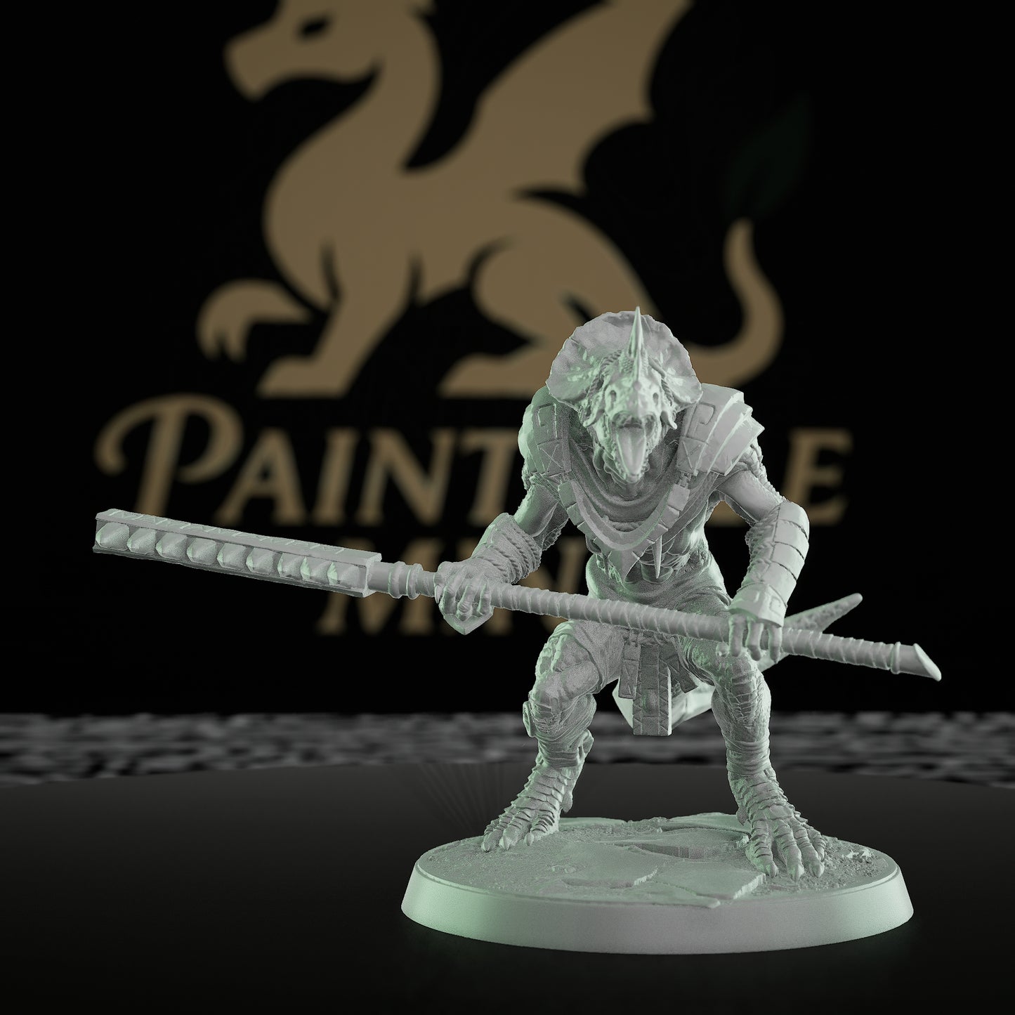 Collection Lizardfolk Warrior Miniature Grimscale | Medium | Rescale Miniatures | D&D DnD Pathfinder Miniature