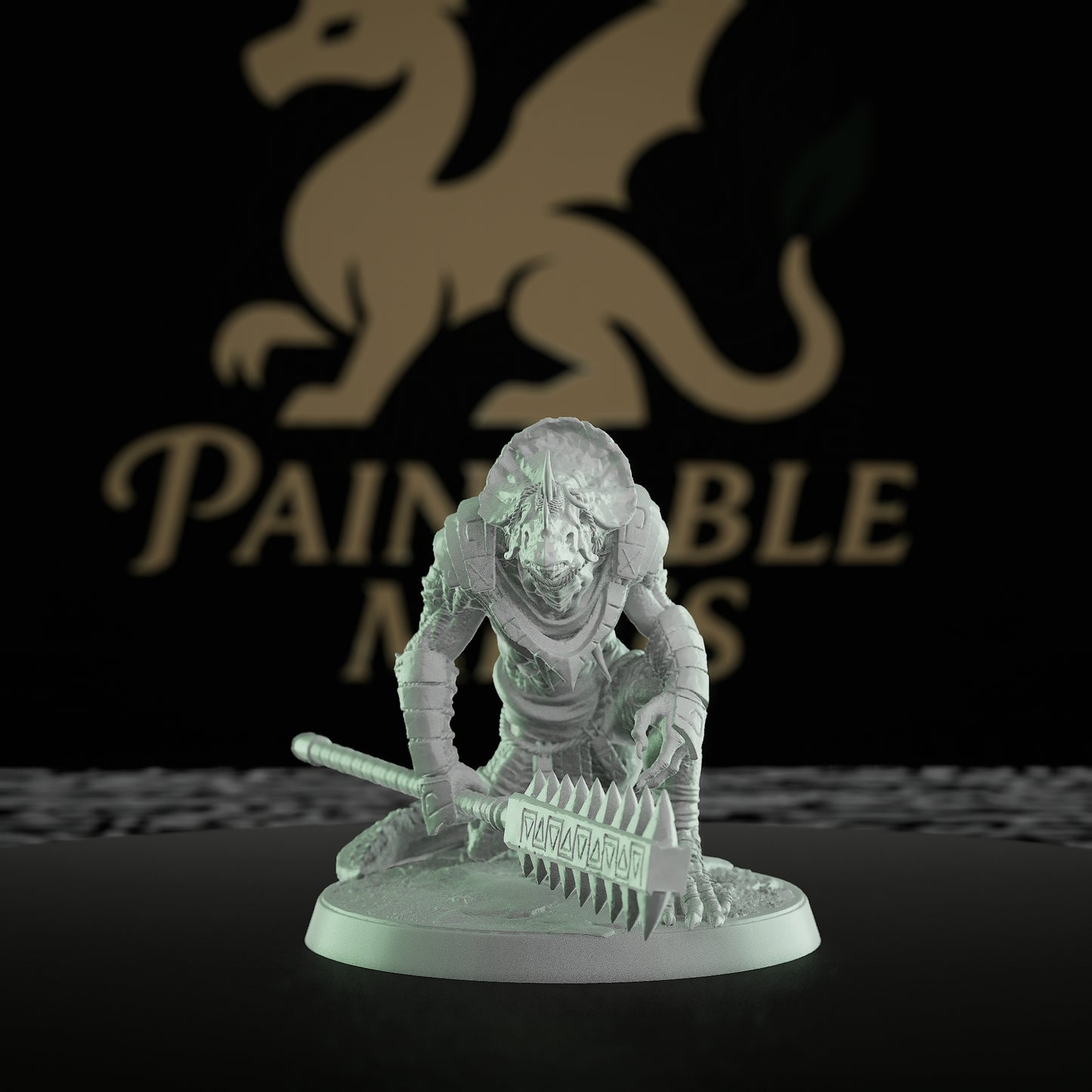 Collection Lizardfolk Warrior Miniature Grimscale | Medium | Rescale Miniatures | D&D DnD Pathfinder Miniature