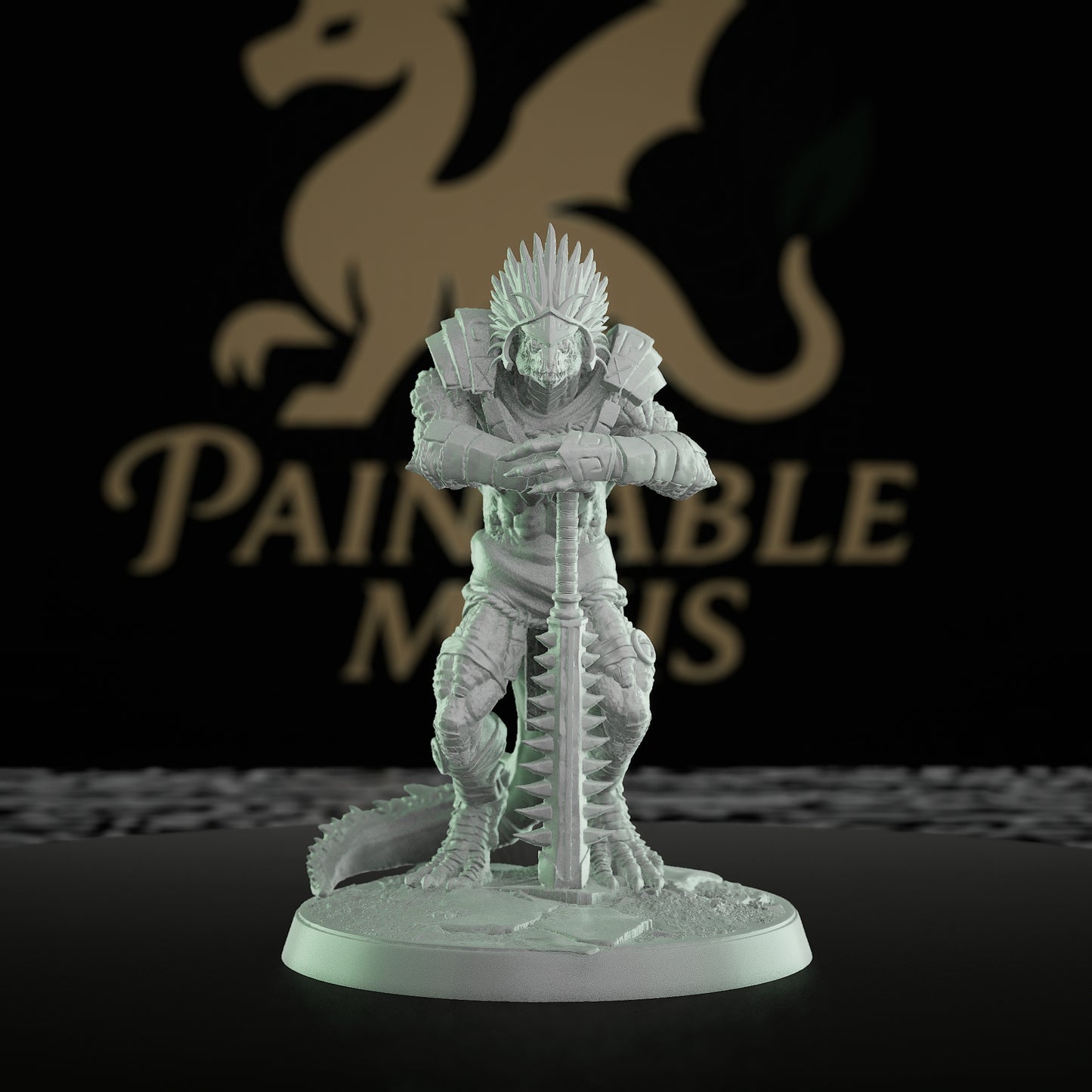 Collection Lizardfolk Warrior Miniature Grimscale | Medium | Rescale Miniatures | D&D DnD Pathfinder Miniature