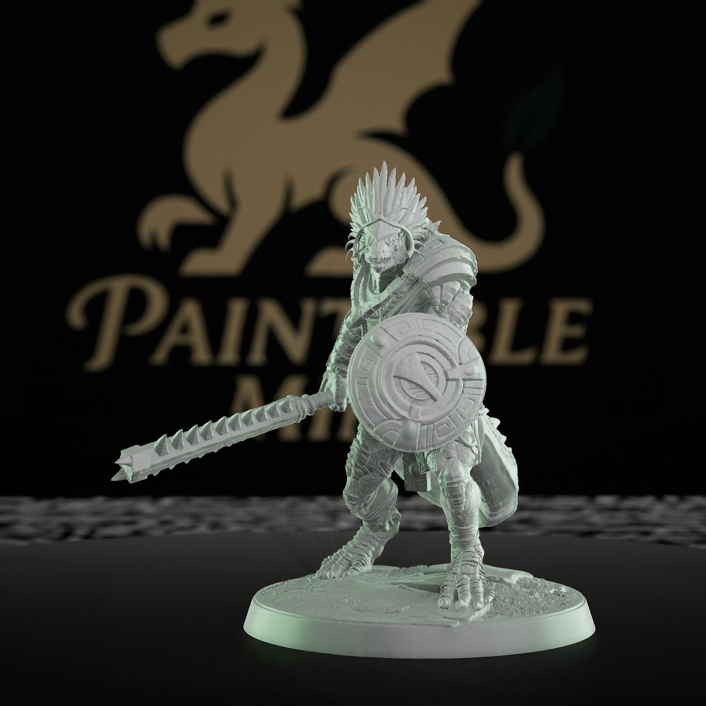 Collection Lizardfolk Warrior Miniature Grimscale | Medium | Rescale Miniatures | D&D DnD Pathfinder Miniature