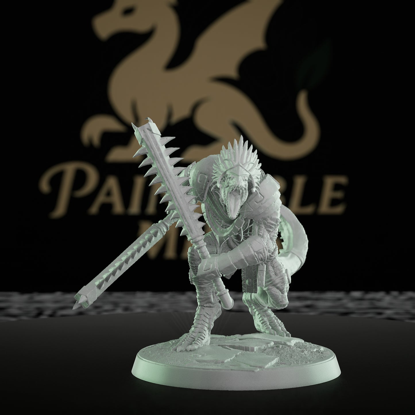 Collection Lizardfolk Warrior Miniature Grimscale | Medium | Rescale Miniatures | D&D DnD Pathfinder Miniature