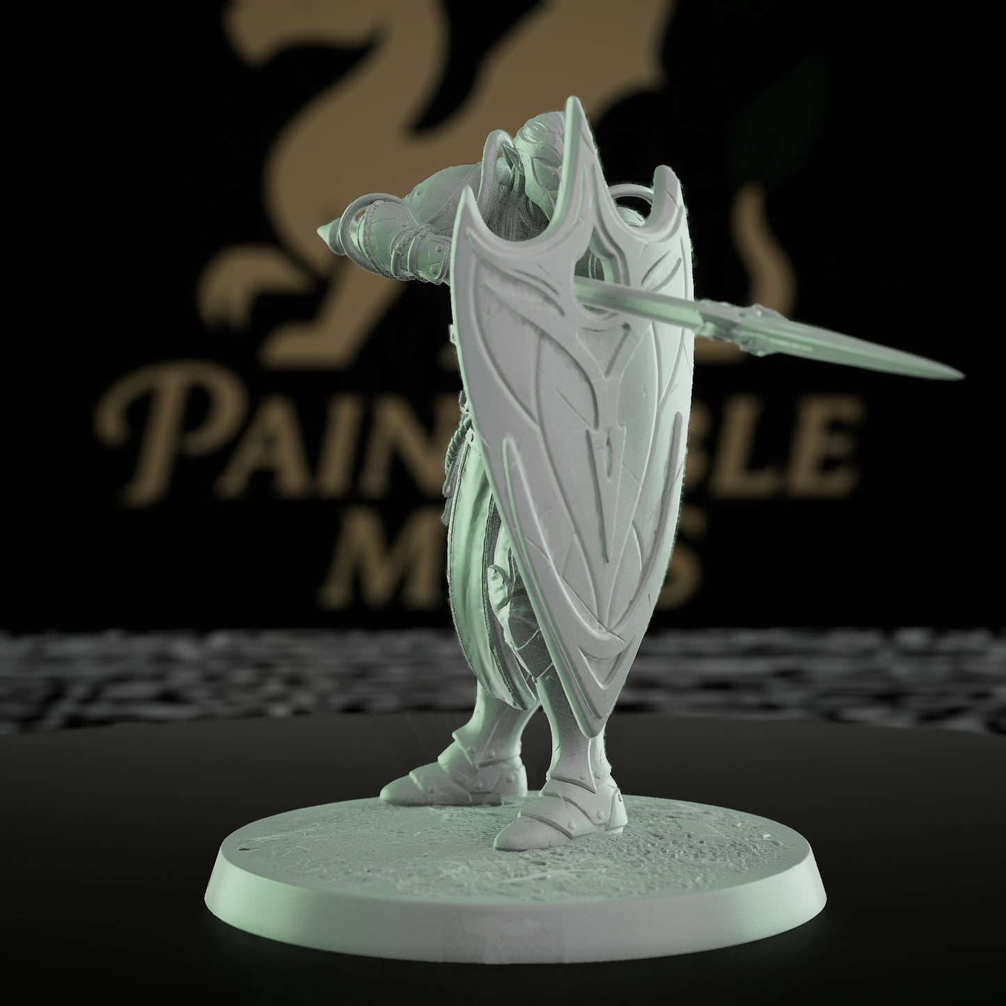 Collection Moon Elf Fighter Spear Warrior | Medium | Rescale Miniatures | D&D DnD Pathfinder Miniature