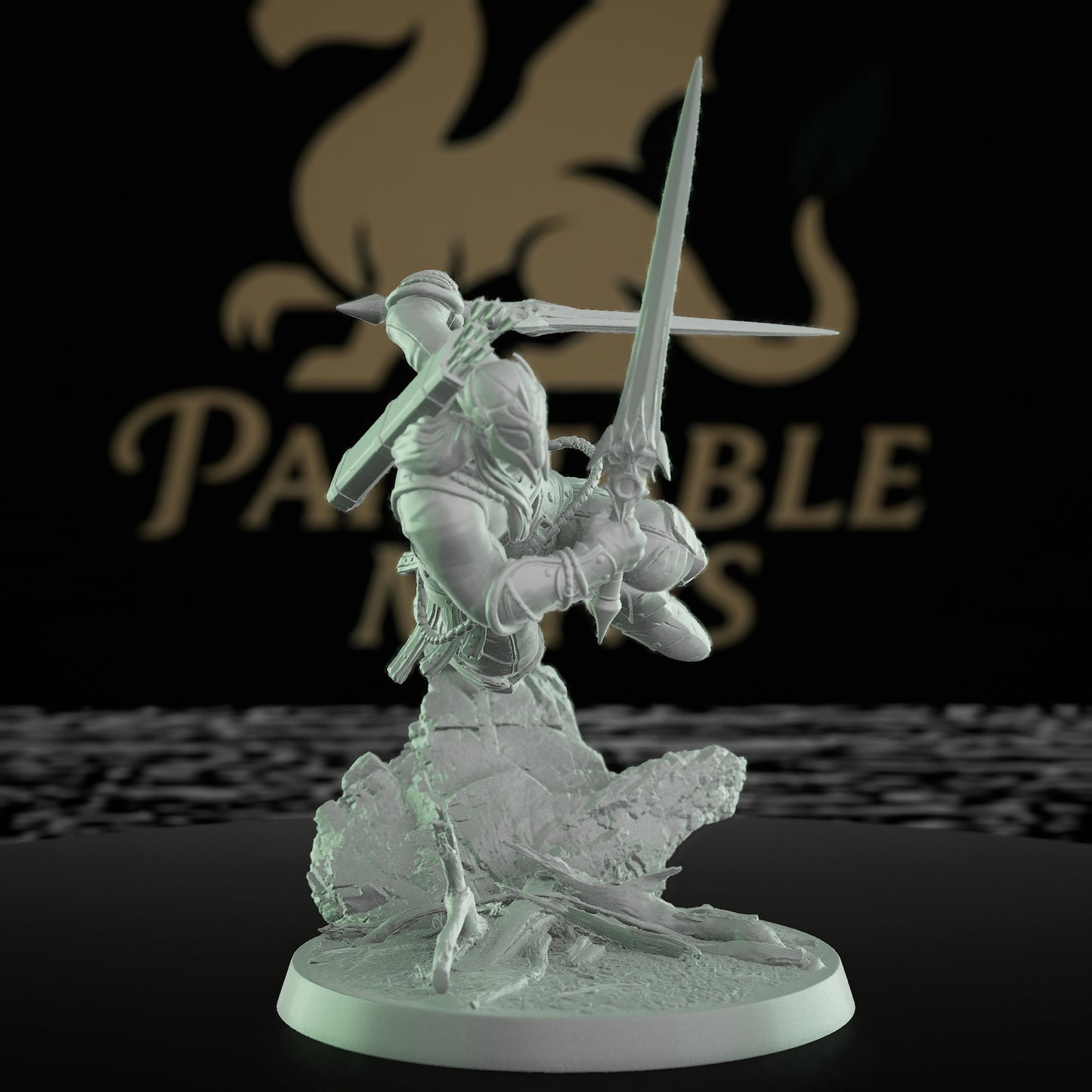 Collection Moon Elf Fighter Spear Warrior | Medium | Rescale Miniatures | D&D DnD Pathfinder Miniature