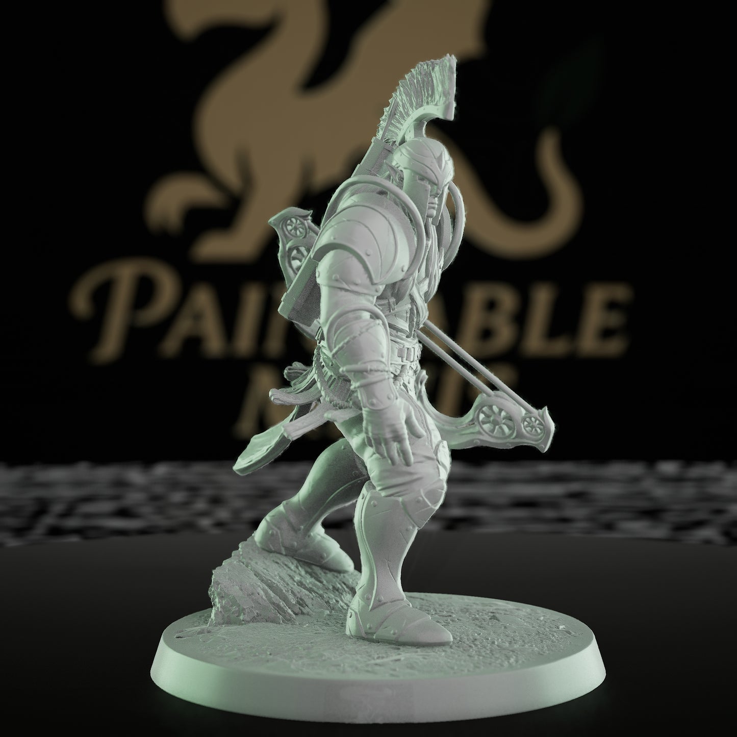 Collection Moon Elf Fighter Spear Warrior | Medium | Rescale Miniatures | D&D DnD Pathfinder Miniature