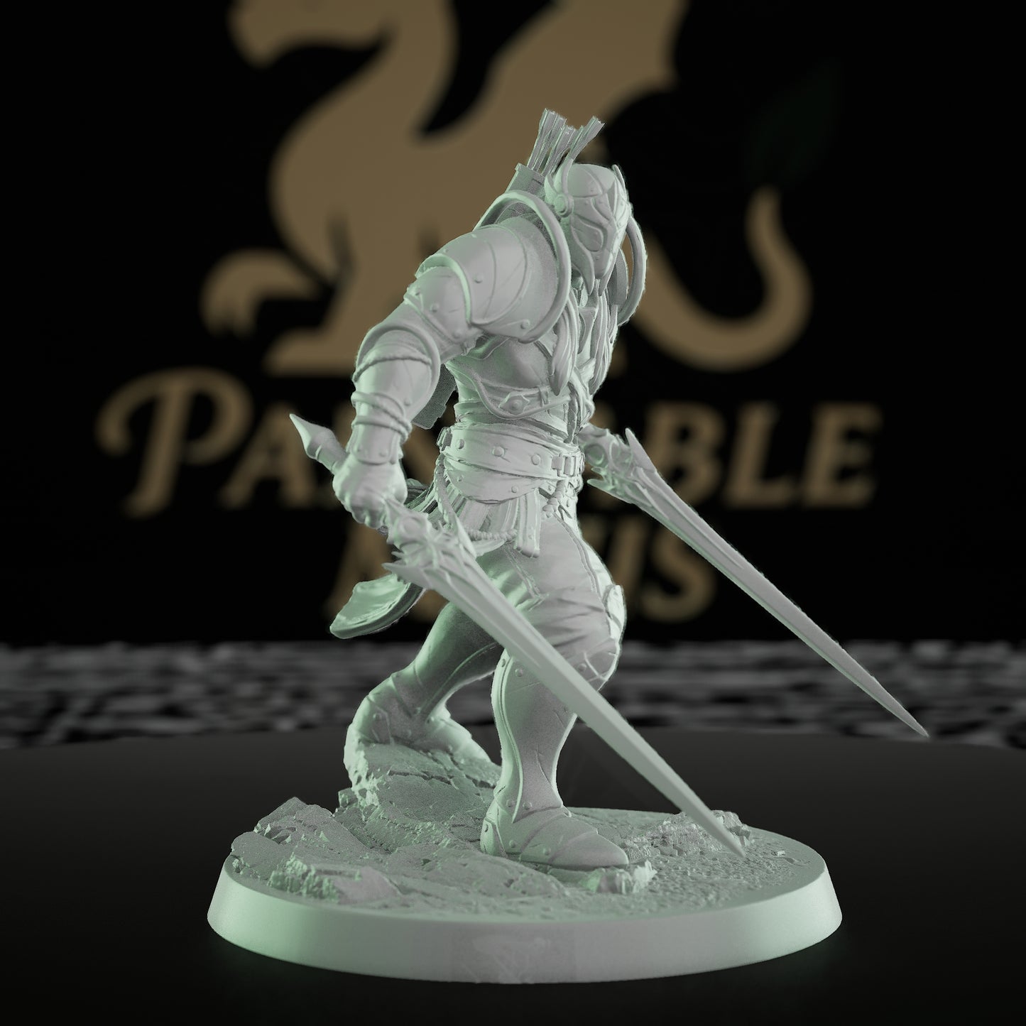 Collection Moon Elf Fighter Spear Warrior | Medium | Rescale Miniatures | D&D DnD Pathfinder Miniature