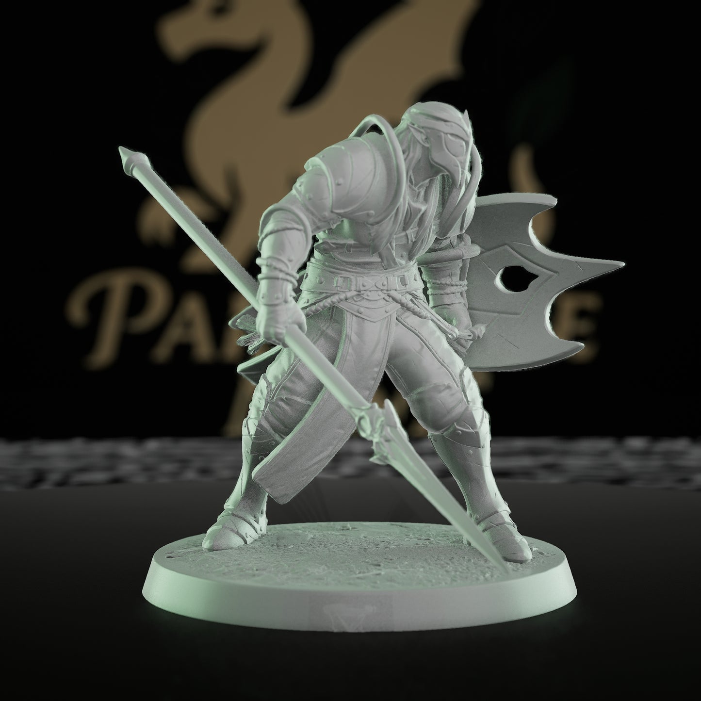 Collection Moon Elf Fighter Spear Warrior | Medium | Rescale Miniatures | D&D DnD Pathfinder Miniature