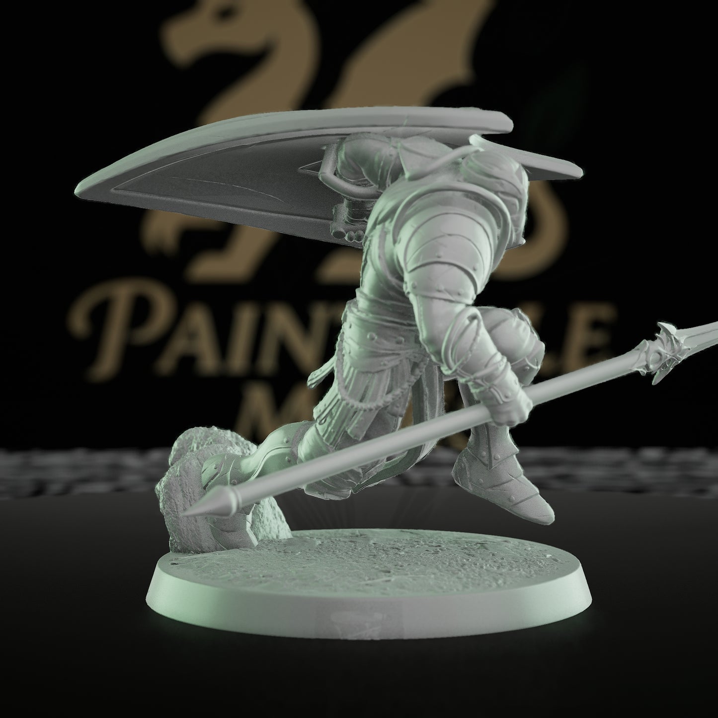 Collection Moon Elf Fighter Spear Warrior | Medium | Rescale Miniatures | D&D DnD Pathfinder Miniature