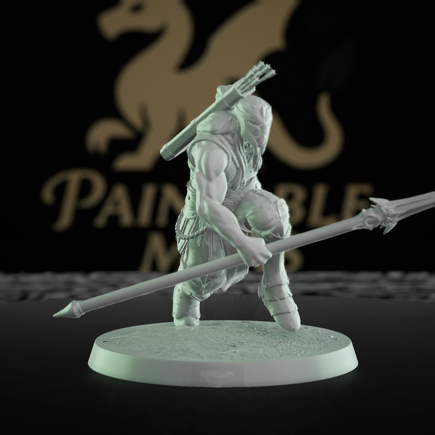 Collection Moon Elf Fighter Spear Warrior | Medium | Rescale Miniatures | D&D DnD Pathfinder Miniature