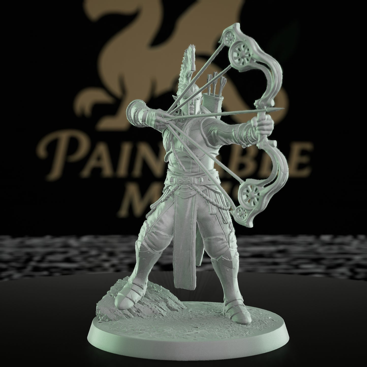 Collection Moon Elf Fighter Spear Warrior | Medium | Rescale Miniatures | D&D DnD Pathfinder Miniature