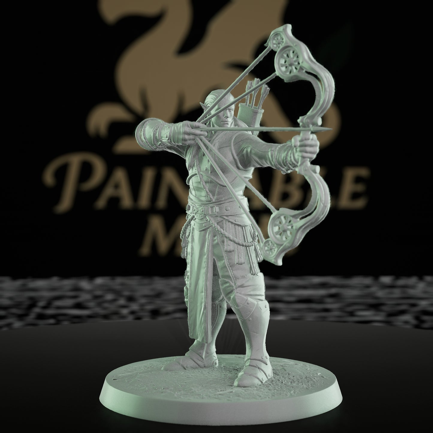 Collection Moon Elf Fighter Spear Warrior | Medium | Rescale Miniatures | D&D DnD Pathfinder Miniature