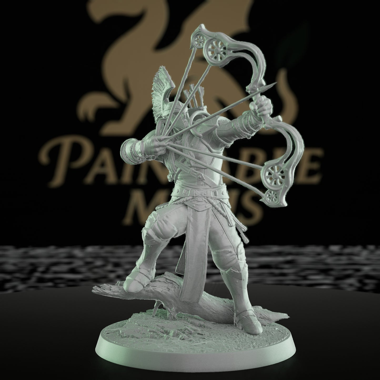 Collection Moon Elf Fighter Spear Warrior | Medium | Rescale Miniatures | D&D DnD Pathfinder Miniature