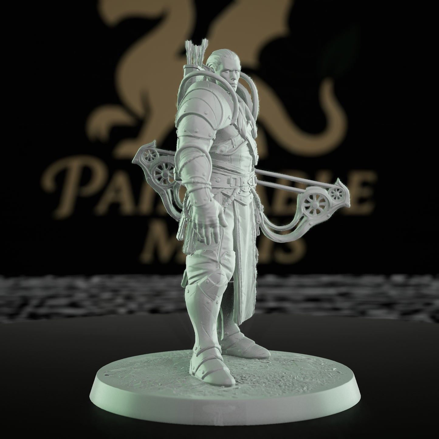 Collection Moon Elf Fighter Spear Warrior | Medium | Rescale Miniatures | D&D DnD Pathfinder Miniature