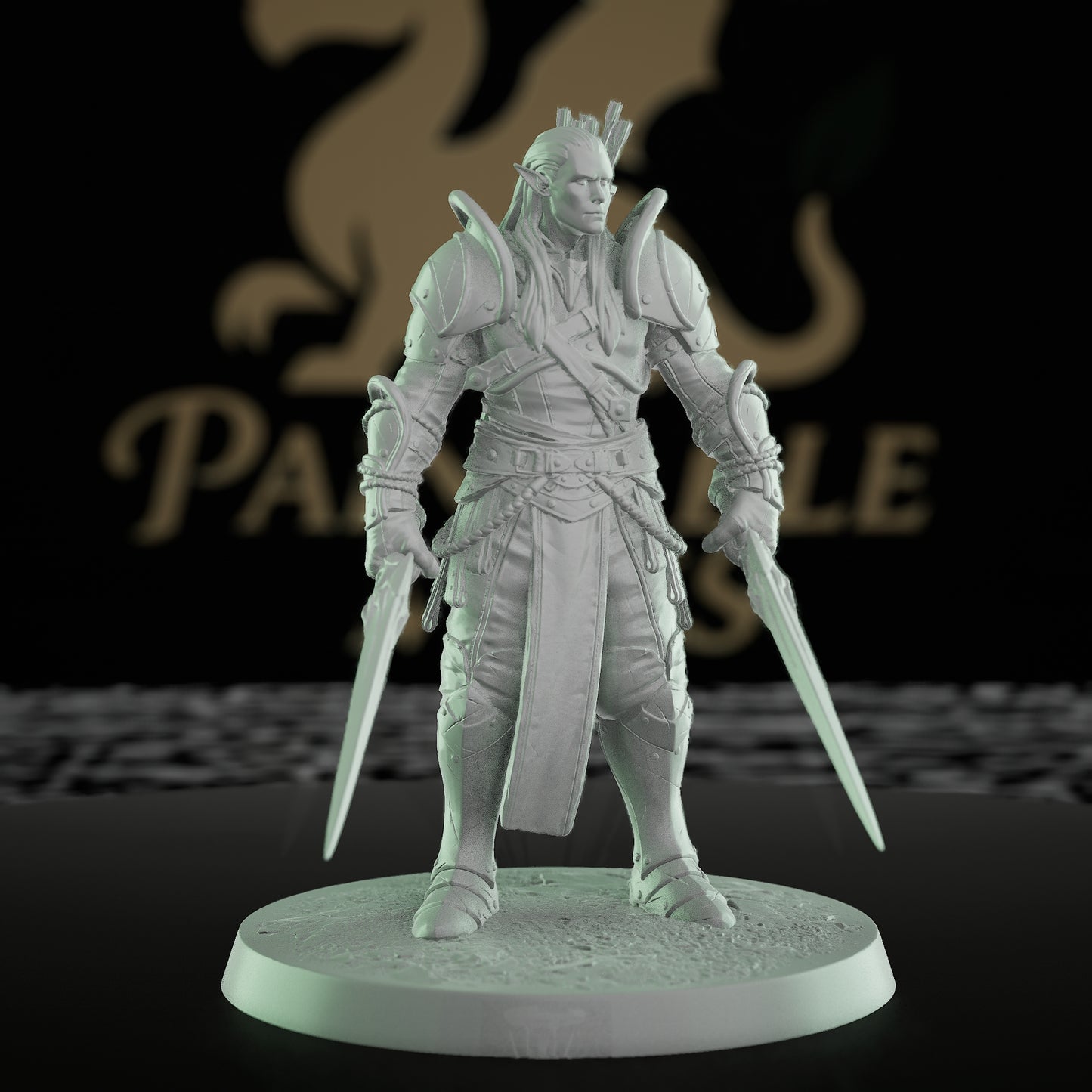 Collection Moon Elf Fighter Spear Warrior | Medium | Rescale Miniatures | D&D DnD Pathfinder Miniature