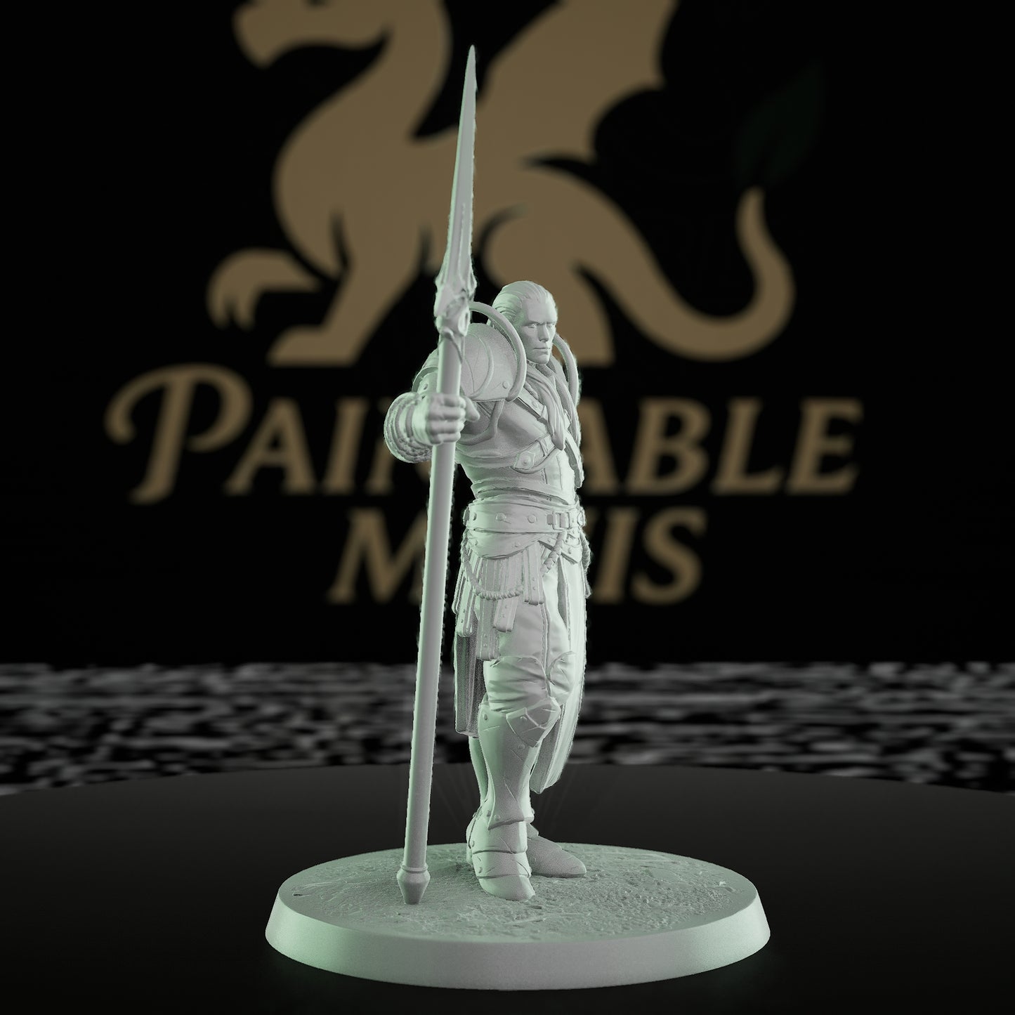 Collection Moon Elf Fighter Spear Warrior | Medium | Rescale Miniatures | D&D DnD Pathfinder Miniature