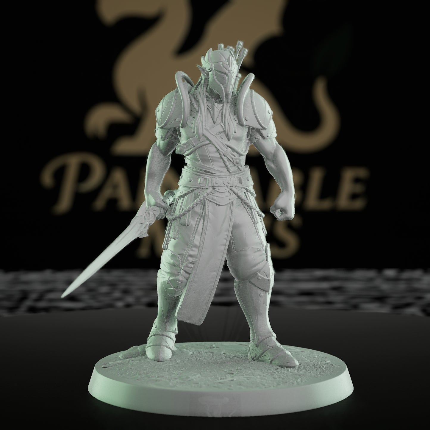 Collection Moon Elf Fighter Spear Warrior | Medium | Rescale Miniatures | D&D DnD Pathfinder Miniature