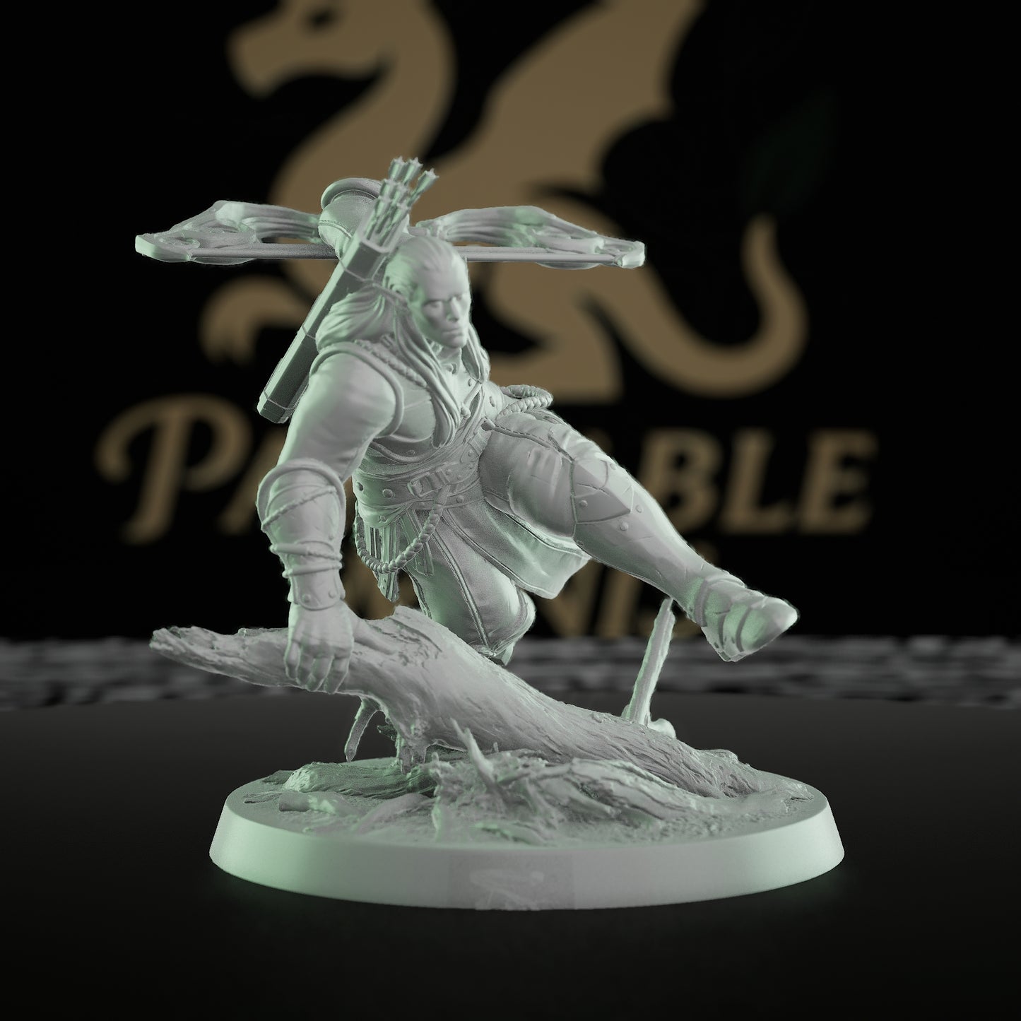 Collection Moon Elf Fighter Spear Warrior | Medium | Rescale Miniatures | D&D DnD Pathfinder Miniature