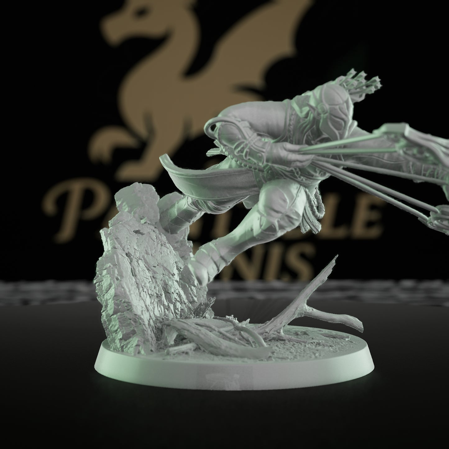 Collection Moon Elf Fighter Spear Warrior | Medium | Rescale Miniatures | D&D DnD Pathfinder Miniature