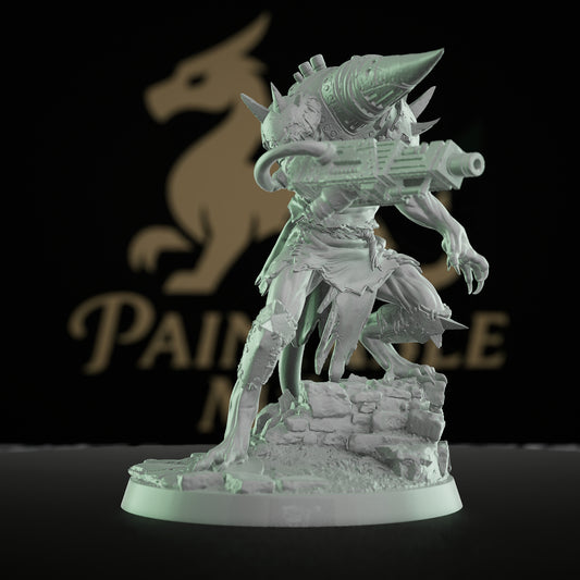 Collection Ratfolk Warrior Spiked Armor Mask | Medium | Rescale Miniatures | D&D DnD Pathfinder Miniature