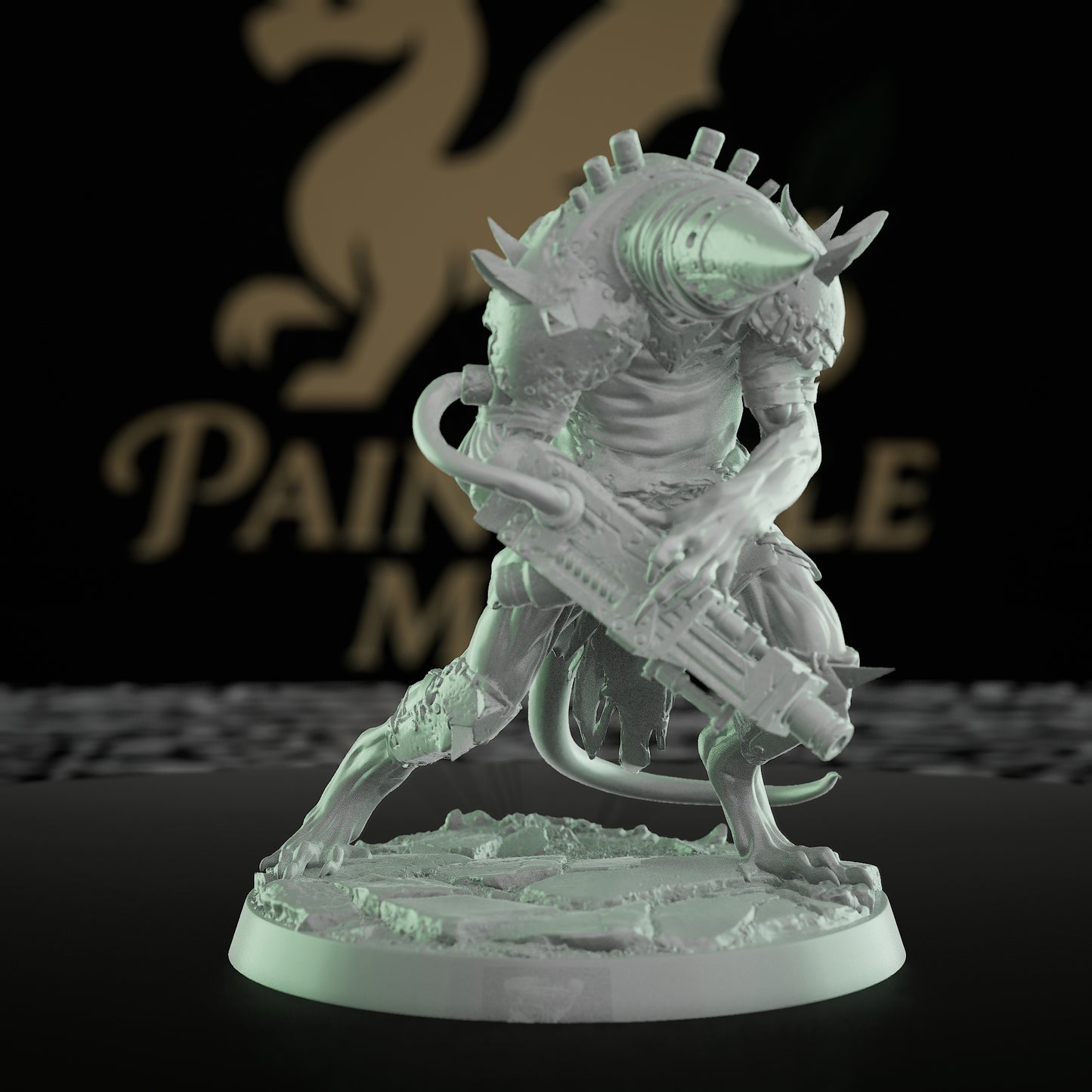 Collection Ratfolk Warrior Spiked Armor Mask | Medium | Rescale Miniatures | D&D DnD Pathfinder Miniature