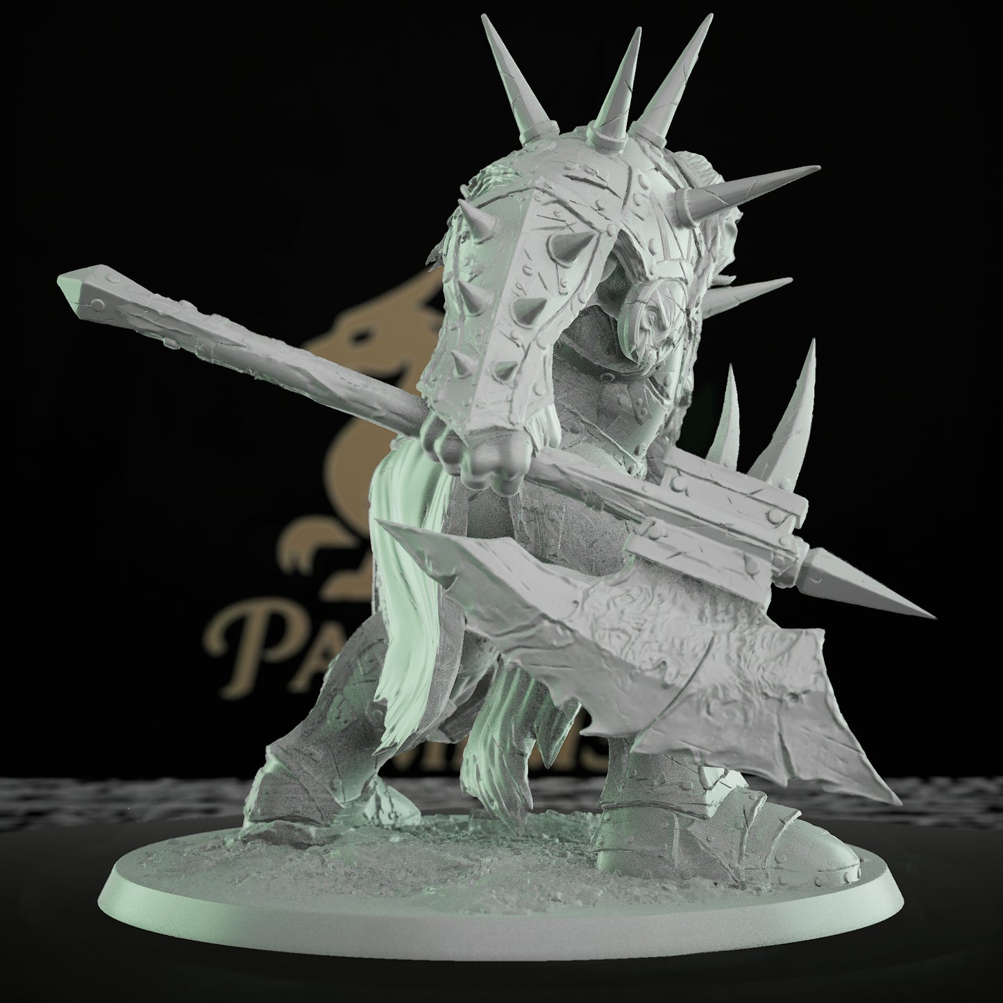 Orc Warlord Barbarian Miniature Large | Rescale Miniatures | D&D DnD Pathfinder Miniature