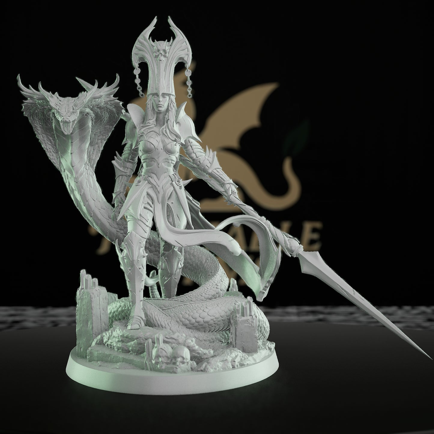 Snake Queen Serpent Ruler Miniature | Medium | Rescale Miniatures | D&D DnD Pathfinder Miniature