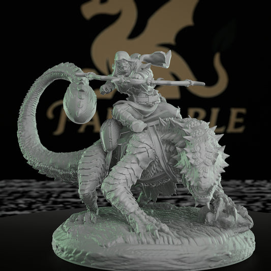 Sand Drake Mounted Warrior Miniatures | Large | Mammoth Factory | D&D DnD Pathfinder Miniature