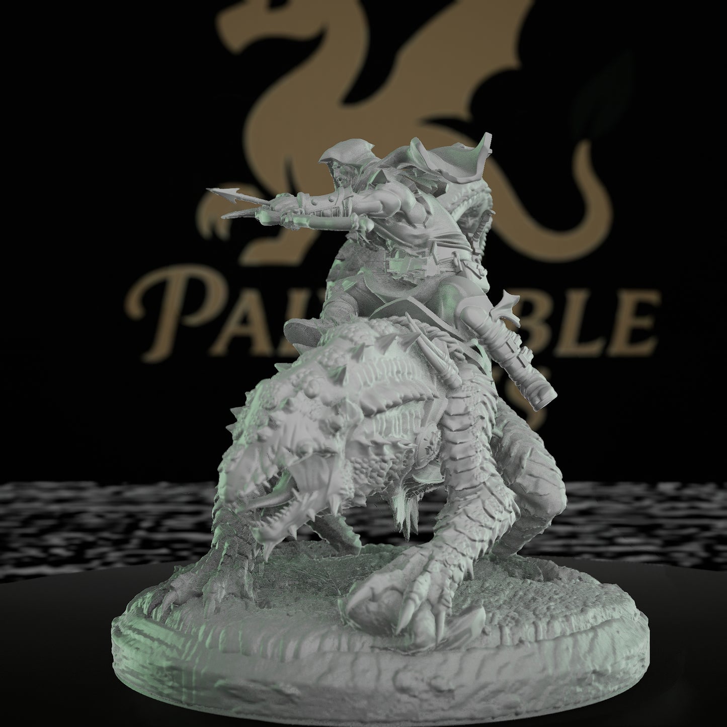 Sand Drake Mounted Warrior Miniatures | Large | Mammoth Factory | D&D DnD Pathfinder Miniature