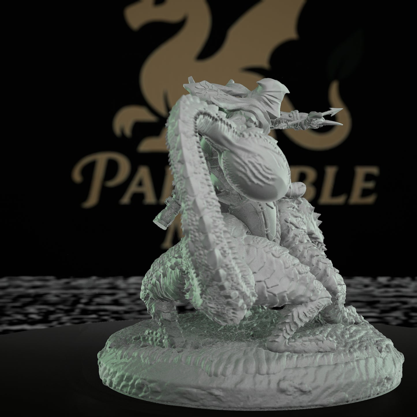 Sand Drake Mounted Warrior Miniatures | Large | Mammoth Factory | D&D DnD Pathfinder Miniature