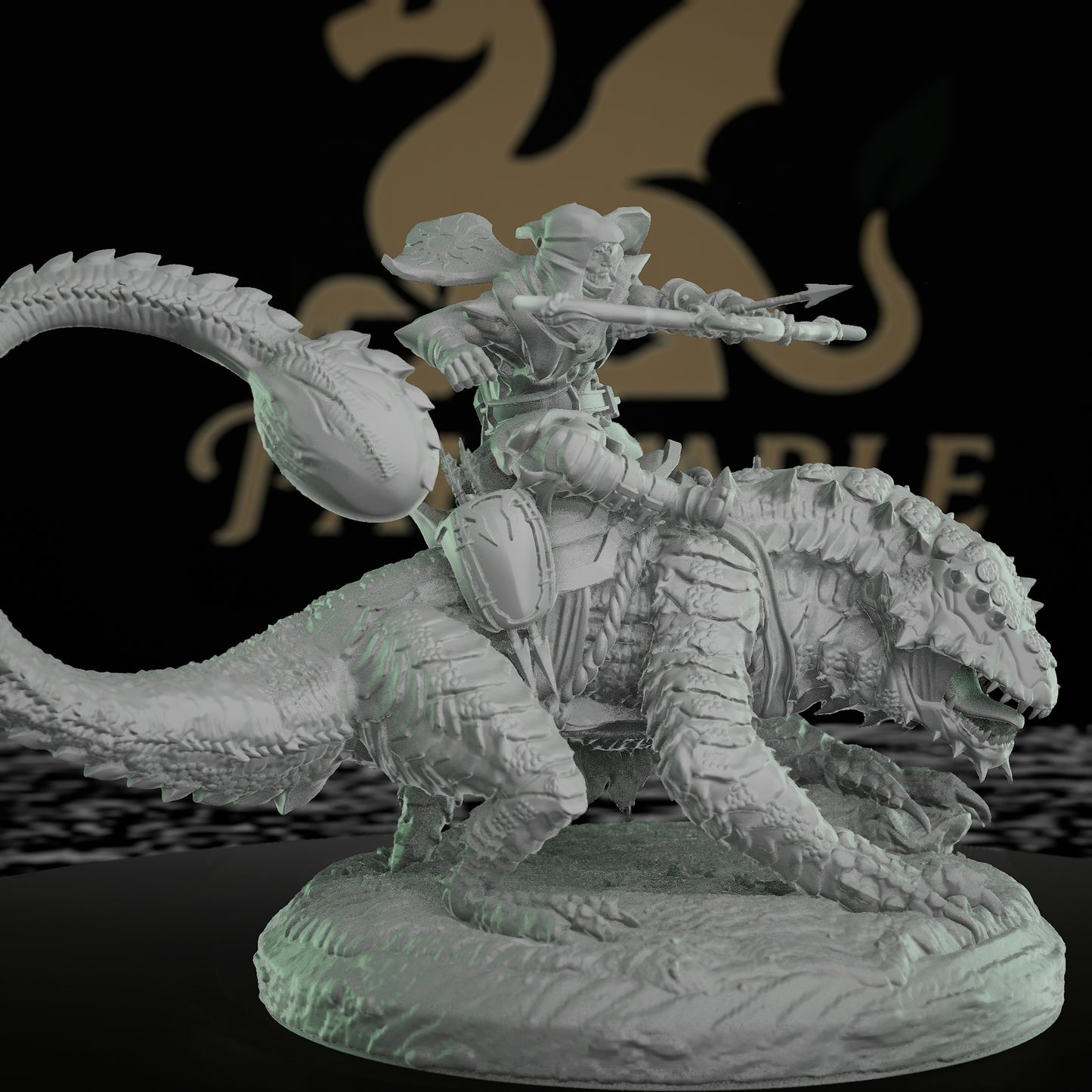 Sand Drake Mounted Warrior Miniatures | Large | Mammoth Factory | D&D DnD Pathfinder Miniature