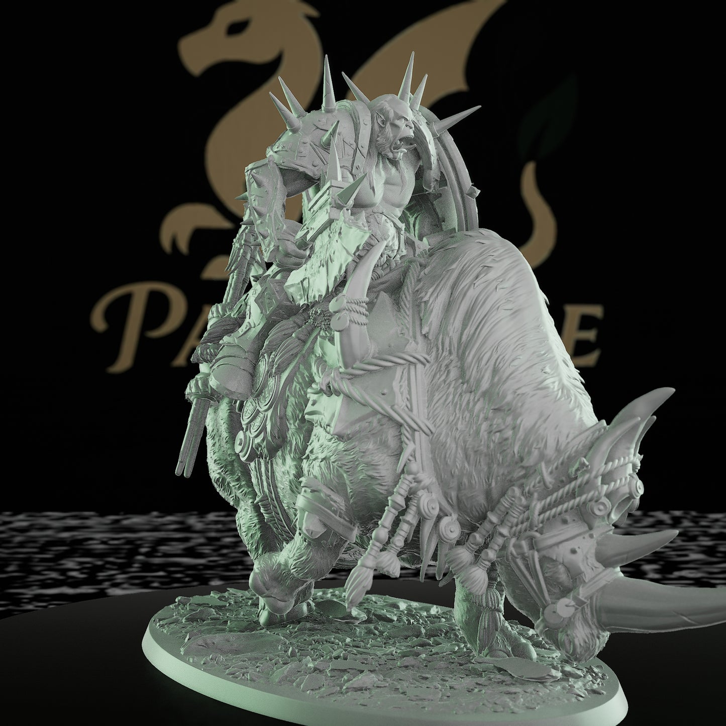 Collection Rhino Cav Rider Beasts Decor | Large | Rescale Miniatures | D&D DnD Pathfinder Miniature