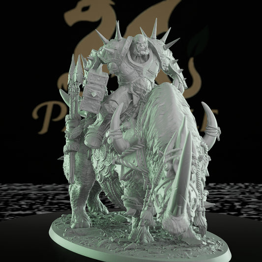 Collection Rhino Cav Rider Beasts Decor | Large | Rescale Miniatures | D&D DnD Pathfinder Miniature