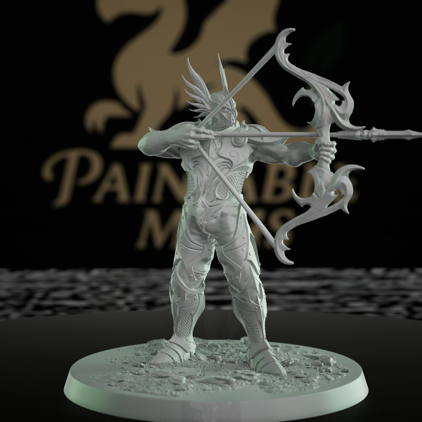 Sentinel Archer Intricate Armor Bow | Medium | Rescale Miniatures | D&D DnD Pathfinder Miniature