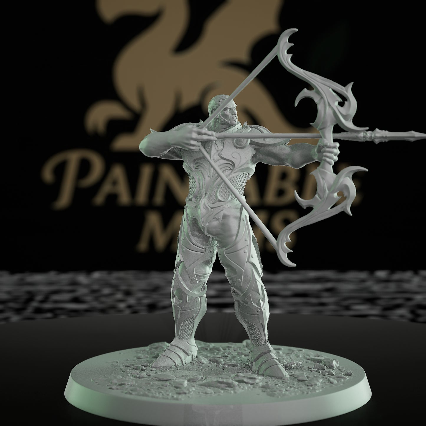 Sentinel Archer Intricate Armor Bow | Medium | Rescale Miniatures | D&D DnD Pathfinder Miniature