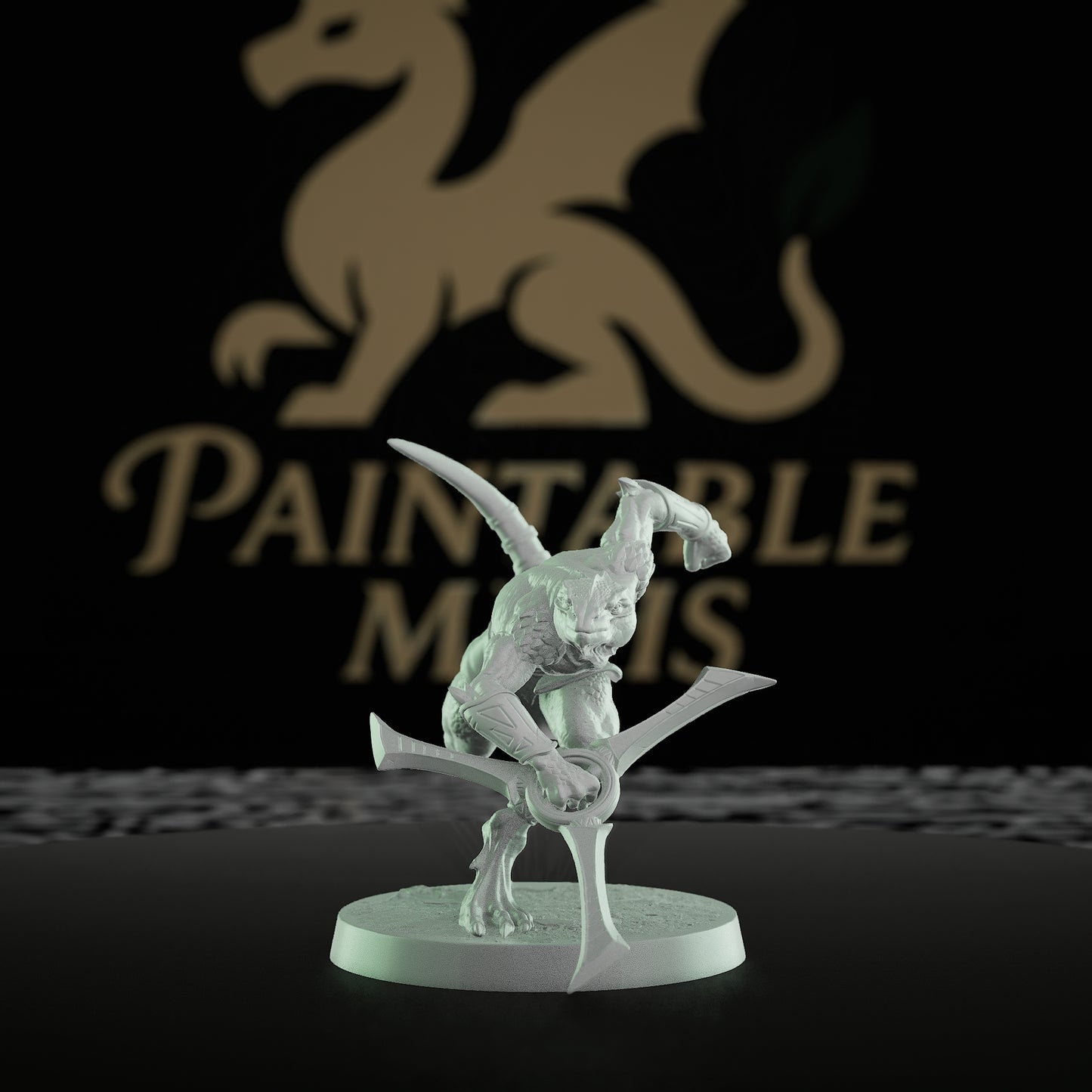 Collection Lizardfolk Rogue Miniature Boomerang Scales | Medium | Rescale Miniatures | D&D DnD Pathfinder Miniature