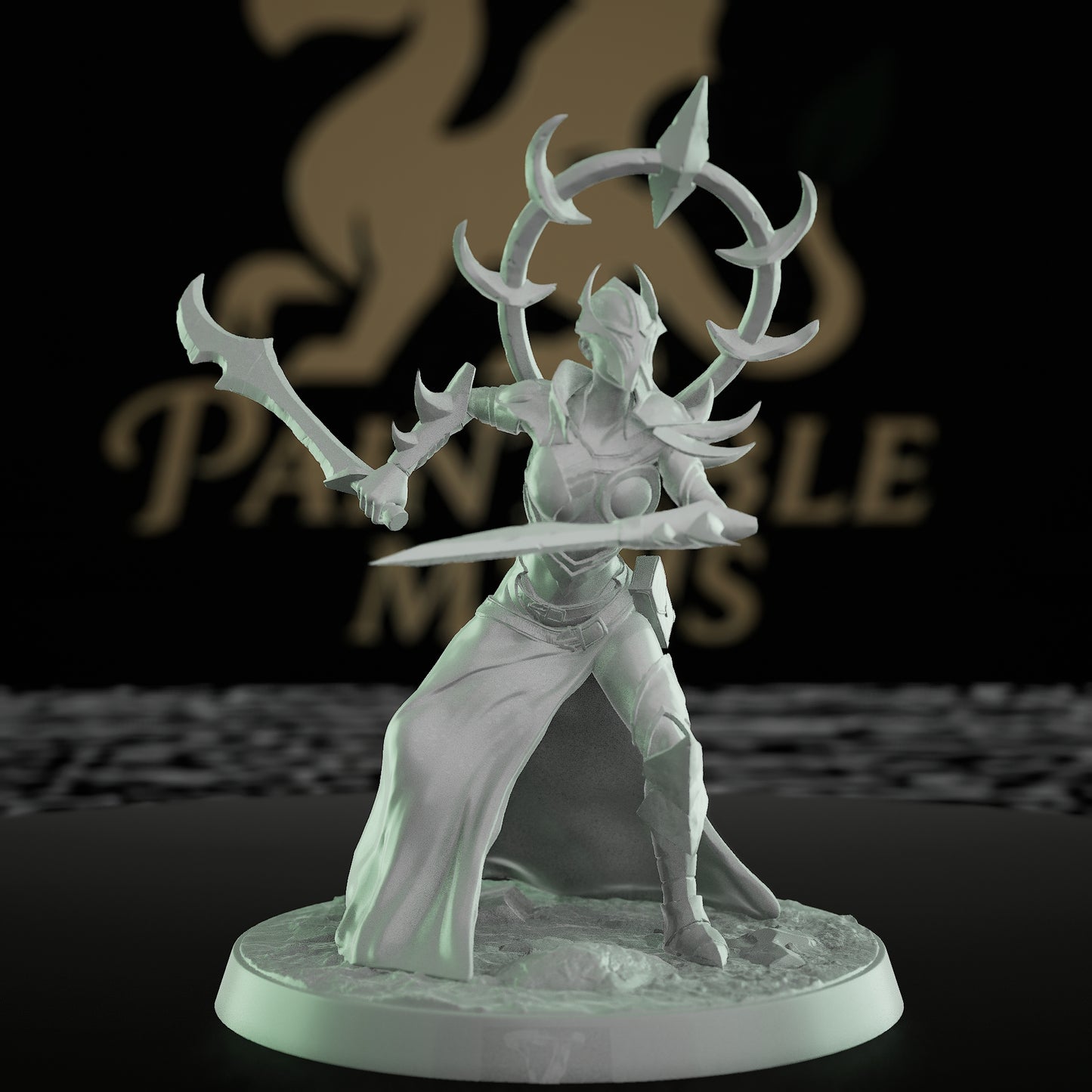 Collection Female Warrior Fighter Miniature | Medium | Rescale Miniatures | D&D DnD Pathfinder Miniature