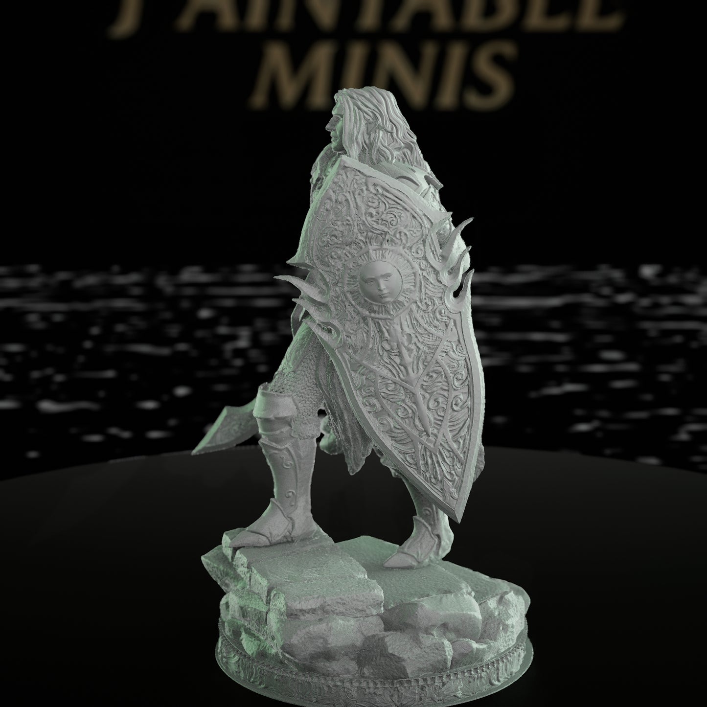 Half-Elven Paladin Sword Shield | Medium | DM Stash | D&D DnD Pathfinder Miniature