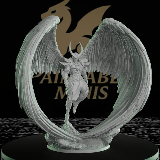 Fallen Angel Warrior Helm Wings | Medium | Rescale Miniatures | D&D DnD Pathfinder Miniature